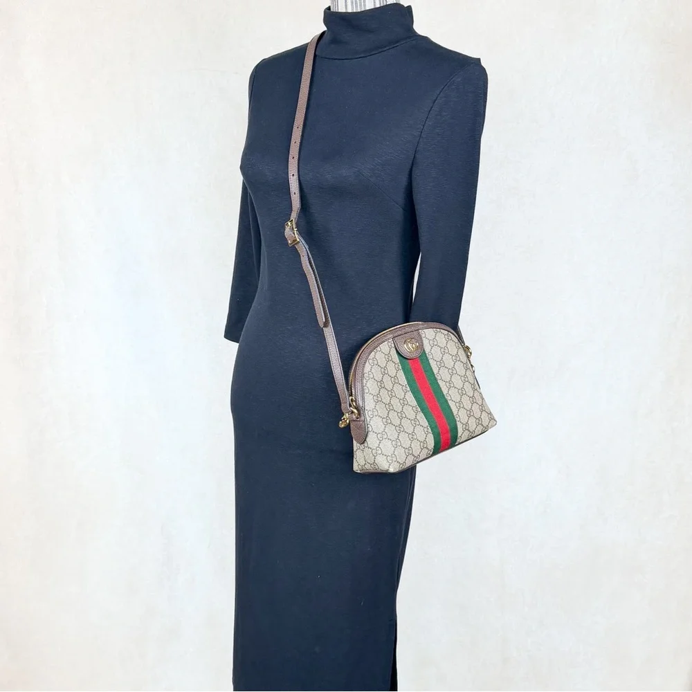 Gucci Ophidia GG Supreme Small Dome Crossbody Web Stripe - Picture 17 of 17